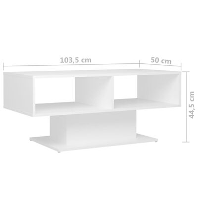 vidaXL Couchtisch Weiß 103,5x50x44,5 cm Holzwerkstoff