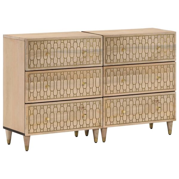 vidaXL Beistellschr&auml;nke 2 Stk. 60x33x75 cm Massivholz Mango