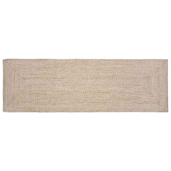 vidaXL Bereichsteppiche Nat&uuml;rlich und Wei&szlig; 80 x 250 cm Jute