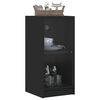 vidaXL Beistellschrank mit Glast&uuml;ren Schwarz 35x37x75,5 cm