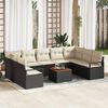 vidaXL Garten-Sofa-Set 10 pcs Schwarz und Wei&szlig;