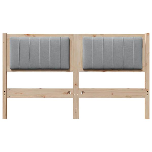 vidaXL Gepolstertes Kopfteil Braun 135 cm Massives Kiefernholz
