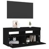 vidaXL TV-Schrank mit LED-Leuchten Schwarz 90x35x40 cm