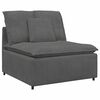 vidaXL Modulares Sofa mit Kissen Cordstoff Dunkelgrau