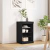 vidaXL Sideboard mit LED-Leuchten Schwarz 41x37x67 cm