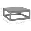 vidaXL 6-tlg. Garten-Lounge-Set Grau Massivholz Kiefer