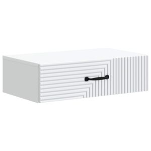 vidaXL Wandmontierter Beistelltisch Wei&szlig; 59 x 34,5 x 17 cm