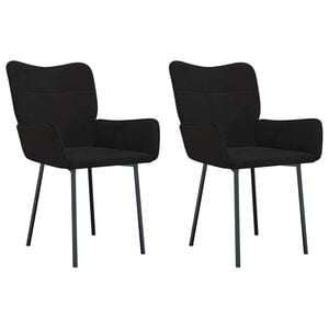 vidaXL Esszimmerst&uuml;hle 2 Stk. Schwarz Samt