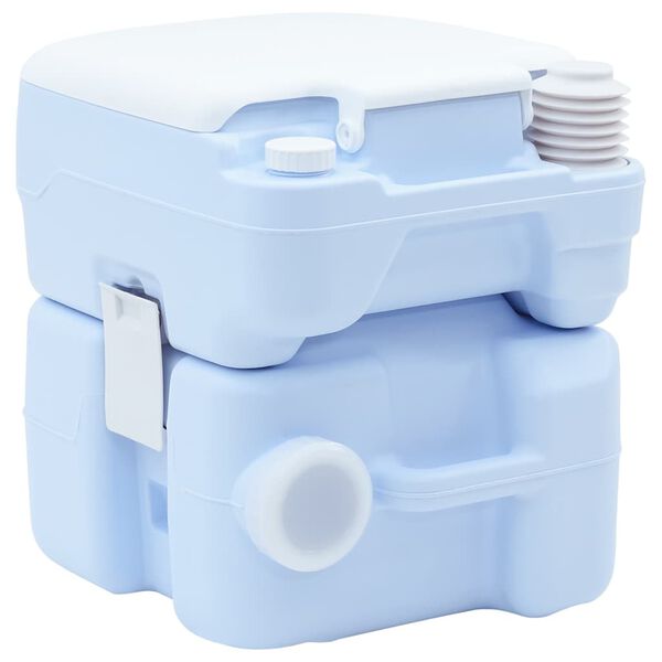 vidaXL Camping-Toilette Helles Blau und Wei&szlig; 41,5 x 36,5 x 42 cm