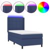 vidaXL Boxspringbett mit Matratze & LED Blau 90x190 cm Stoff