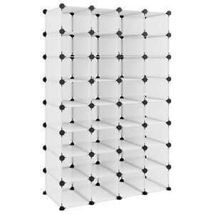 vidaXL Schuhregal Transparent 93x36,5x140 cm PP