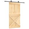 vidaXL Schiebet&uuml;r 100 x 210 cm Massivkiefer (Unbehandelt)
