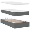 vidaXL Ottoman-Bett mit Matratze Dunkelgrau 90x200 cm Stoff