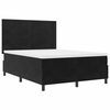 vidaXL LED Boxspringbett mit Matratze Schwarz 140 x 190 cm Stoff