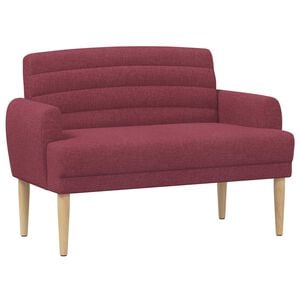 vidaXL Zweisitzer mit Knopfheftung Weinrot 116 x 67 x 80 cm Stoff