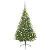 vidaXL K&uuml;nstlicher vorbeleuchteter Weihnachtsbaum Gr&uuml;n 210 cm PVC