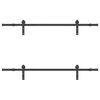 vidaXL Schiebet&uuml;rbeschlag-Set 183 cm Stahl Schwarz