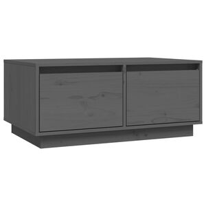 vidaXL Couchtisch Grau 80x50x35 cm Massivholz Kiefer