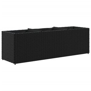 vidaXL Hochbeet mit 3 F&auml;chern Schwarz 105x30x32 cm Poly Rattan
