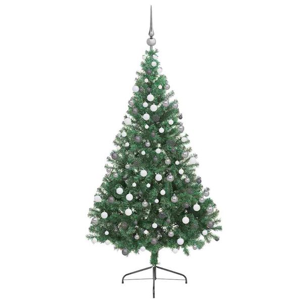 vidaXL K&uuml;nstlicher vorbeleuchteter Weihnachtsbaum Gr&uuml;n 180 cm PVC