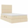vidaXL Bett mit Stauraum und LED Creme 120 x 200 cm Polyester