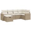 vidaXL 6-tlg. Garten-Sofagarnitur mit Kissen Beige Poly Rattan