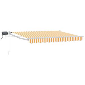 vidaXL Manuelle Gelenkarmmarkise mit LEDs Gelb und Wei&szlig; 3,5 x 2 m