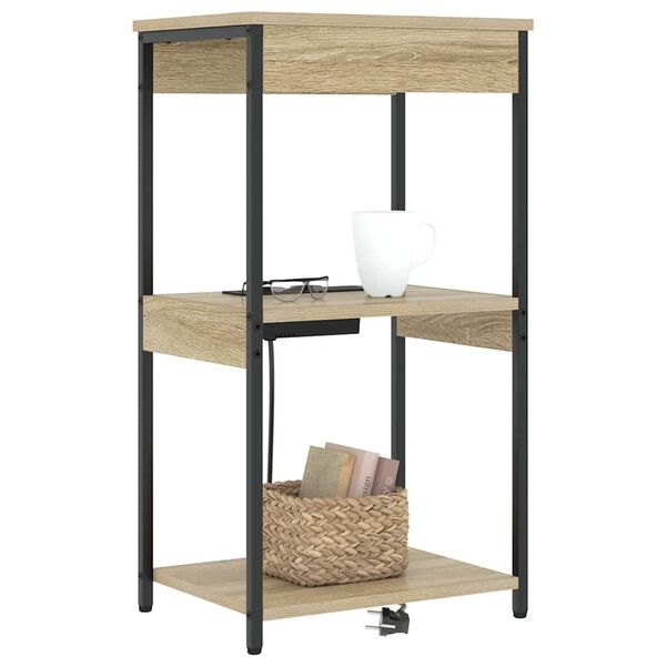 vidaXL Nachttisch mit Regal Sonoma-Eiche 41 x 31 x 76 cm Holzwerkstoff