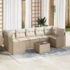 vidaXL Garten-Sofa-Set mit Kissen mit Speicher 8 pcs Beige und Creme