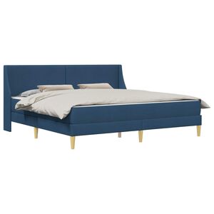 vidaXL Bettgestell mit Matratze Blau 180 x 200 cm Polyester