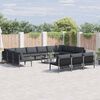 vidaXL Gartensofa-set mit Kissen 14 pcs Schwarz Stahl