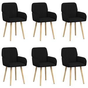 vidaXL Esszimmerst&uuml;hle 6 pcs Stoff Schwarz 56,5 x 50 x 87,5 cm