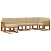 vidaXL Outdoor-Sofagarnitur mit Kissen 7 pcs Natur und Beige Polyester