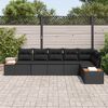 vidaXL Gartensofa-set mit Kissen mit Speicher 6 pcs Schwarz Polyrattan