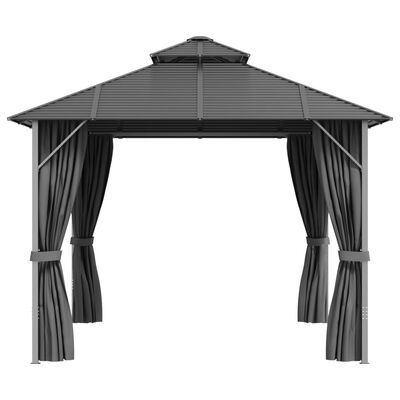 vidaXL Pavillon mit Seitenwänden & Doppeldach 3x4 m Anthrazit