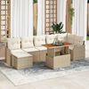 vidaXL Garten-Sofa-Set mit Speicher 8 pcs Beige Poly Rattan