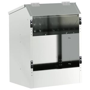 vidaXL Kaninchenf&uuml;tterer Silber 33,5 x 25,5 x 45,5 cm Verzinkter Stahl