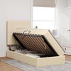 vidaXL Aufbewahrungsbett mit Matratze Creme 100 x 200 cm Polyester