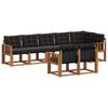 vidaXL Outdoor-Sofagarnitur mit Kissen 8 pcs Nat&uuml;rlich und Schwarz