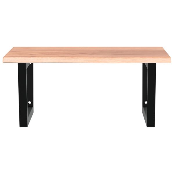 vidaXL Waschtischplatte mit Halterung Stahl und Massivholz Eiche