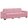 vidaXL | 3-Sitzer-Sofa | mit Kissen Rosa Samt