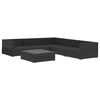 vidaXL 6-tlg. Garten-Lounge-Set mit Auflagen Poly Rattan Schwarz
