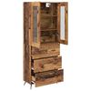 vidaXL Highboard Schrank mit Regal 2 St&uuml;cke Altholz Holzwerkstoff