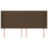 vidaXL Kopfteil mit Ohren Dunkelbraun 203x16x118/128 cm Stoff