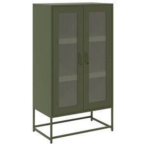 vidaXL Highboard Olivgr&uuml;n 68x39x123 cm Stahl