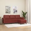 vidaXL 3-Sitzer-Sofa mit Hocker Weinrot 180 cm Kunstleder