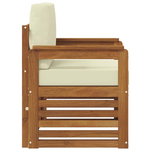 vidaXL Outdoor-Sofagarnitur Massives Akazienholz und Polyester Natur