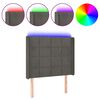 vidaXL LED Kopfteil Dunkelgrau 83x16x118/128 cm Samt