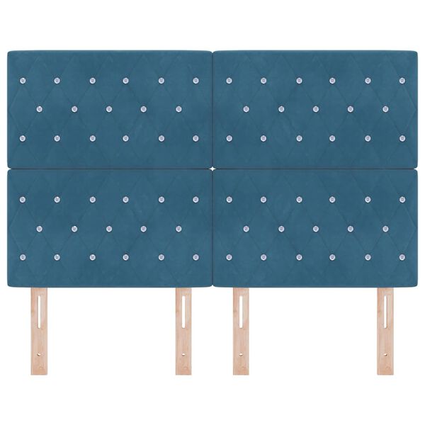 vidaXL Kopfteil mit Kopfteil Dunkelblau 144 cm Kunstleder