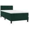 vidaXL Boxspringbett mit Matratze Dunkelgr&uuml;n 90x200 cm Samt